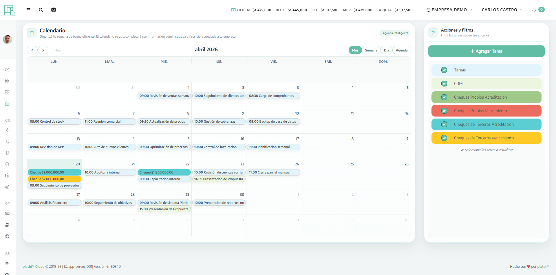 Organizá tareas, vencimientos y actividades.